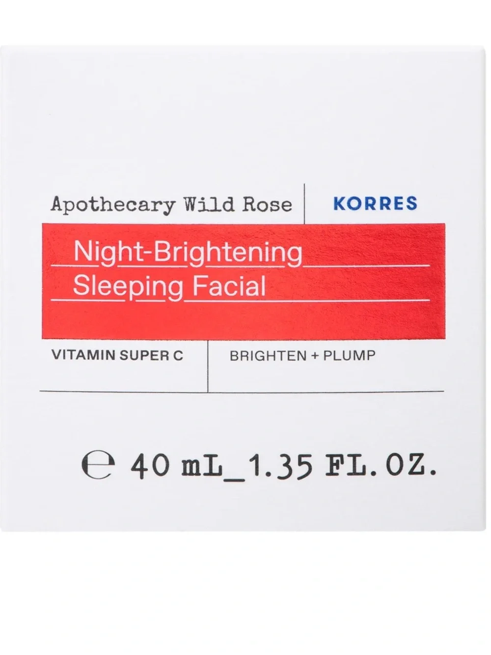 KORRES Apothecary Wild Rose Night Brightening Sleeping Facial FULL SIZE 40mL